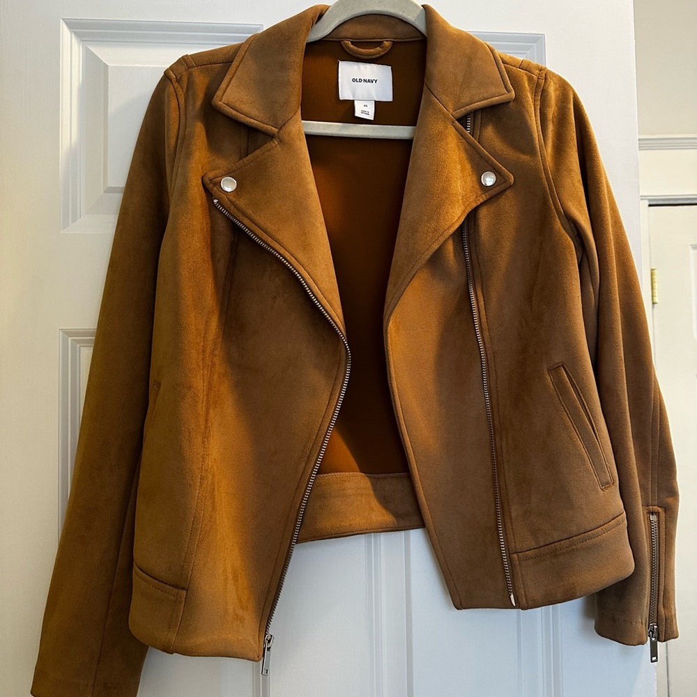 Old Navy Women's Suede Moto Jacket - Camel